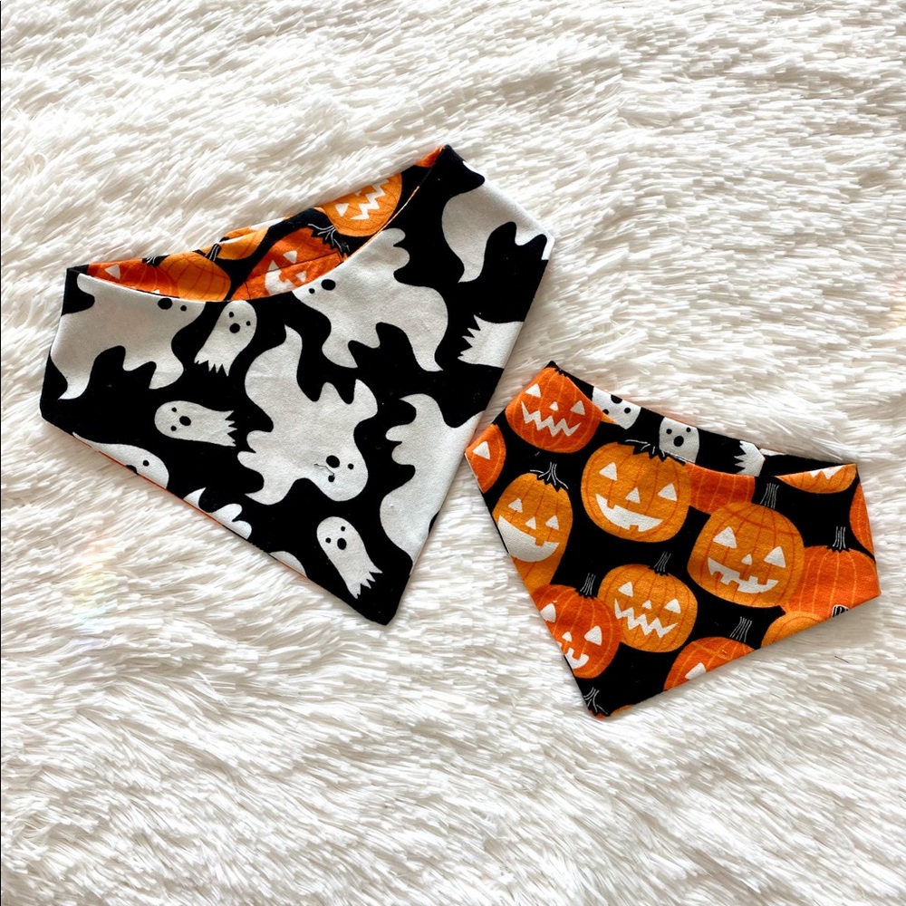 Ghost & Pumpkin Dog Bandana (Small)